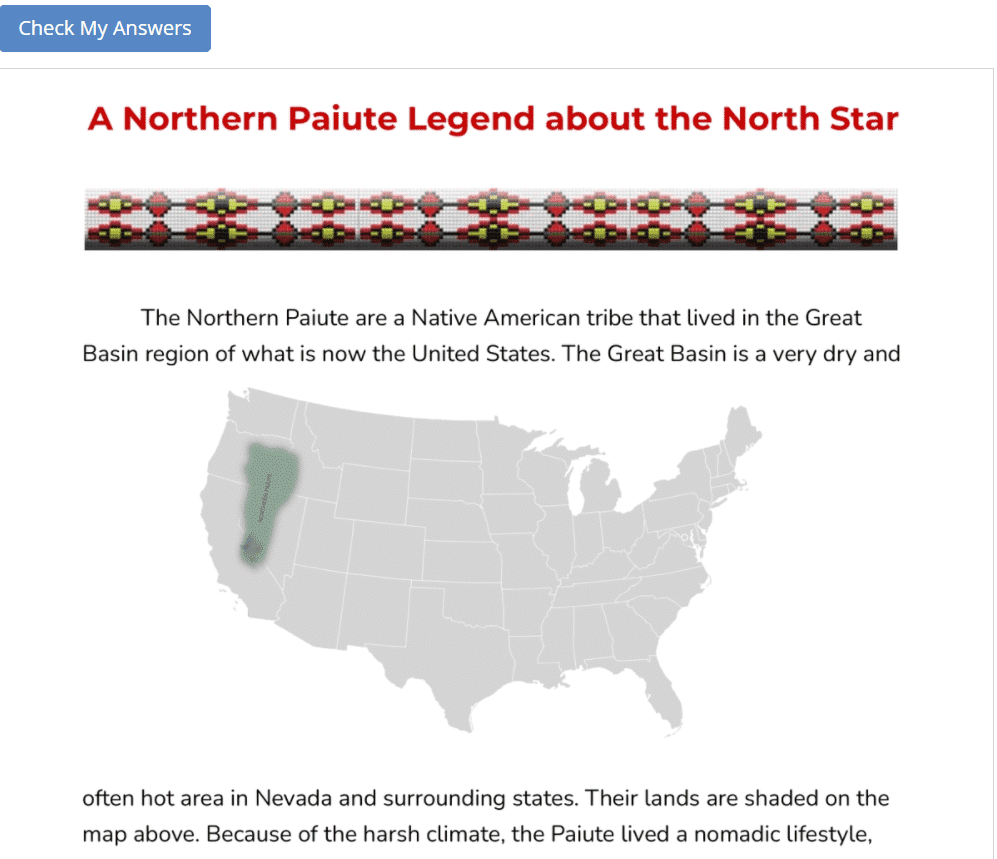 north star legend worksheet